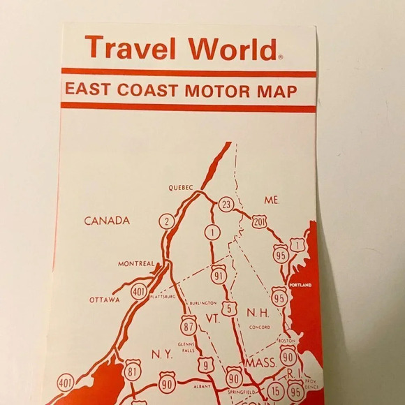 Vintage Travel World East Coast Motor Mileage Map Brochure Pamphlet - Picture 9 of 11